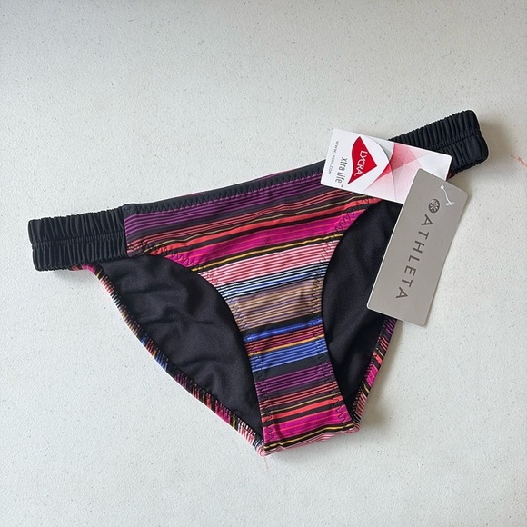 Athleta Capri Stripe Side Smocked Bikini Bottom NEW! - Picture 4 of 6